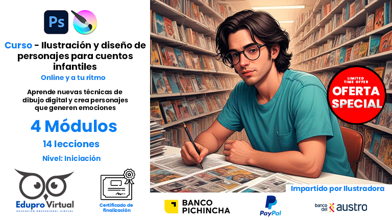 Ilustración y diseño de personajes para cuentos infantiles