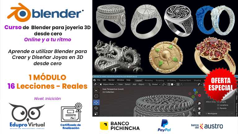 Curso de Blender para Joyería 3D desde cero