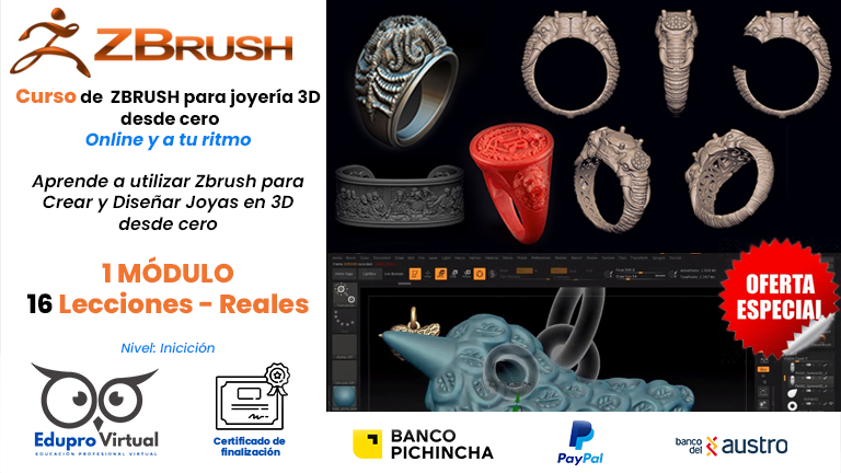 Curso de ZBrush para Joyería 3D desde Cero